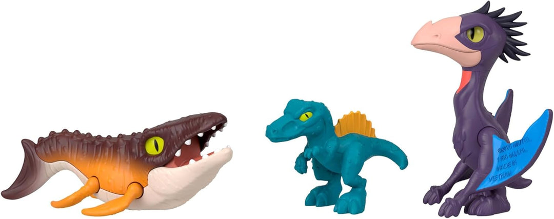 Fisher-Price Imaginext Jurassic World Die Wiedergeburt Set mit 7,6cm Mensch, 5 Dinosauriern, Launche