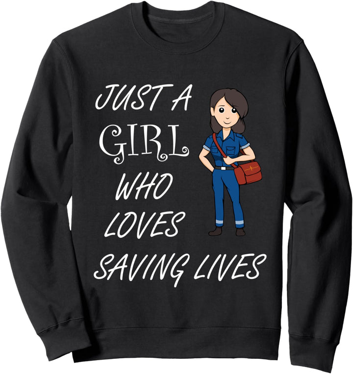 Leben Retten Mädchen Sanitäter Rettungsdienst Sweatshirt