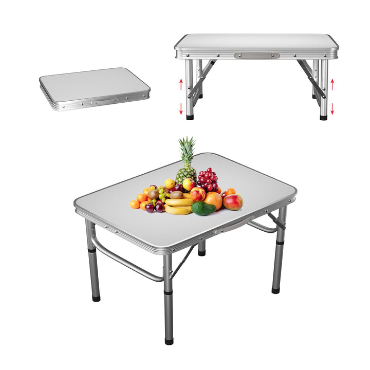 Klapptisch Grösse: 60 x 45 x 26/56cm Weiss Aluminium Campingtisch Klappbar Camping Tisch Tragbar Bal