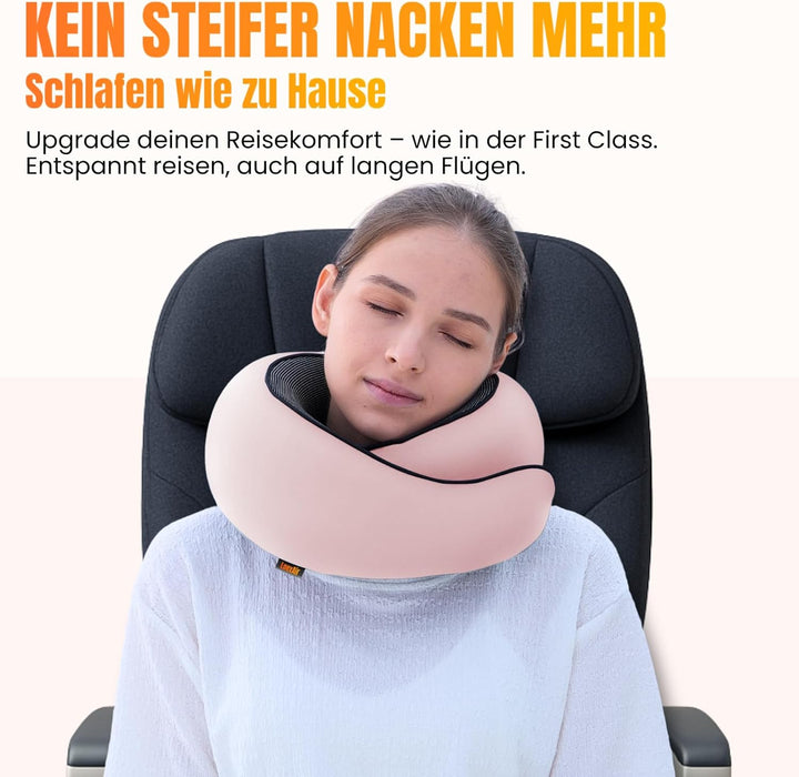 Nackenkissen Flugzeug, Reisekissen für Flugzeug, Auto - 100% Baumwolle & Memory-Schaum Nackenhörnche