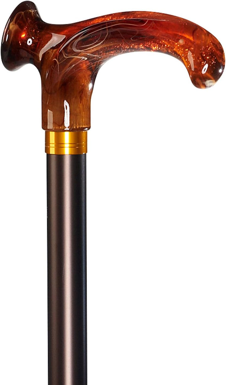 Design Gehstock Relax Bernstein anatomisch geformter Griff, Stock Leichtmetall, Bronze Satin Finish,