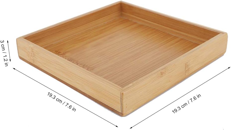 Serviertablett Tablett Holztablett 20cm WEIKEYA Bambus Tablett japanisch Stil Rechteckig Tablett ein