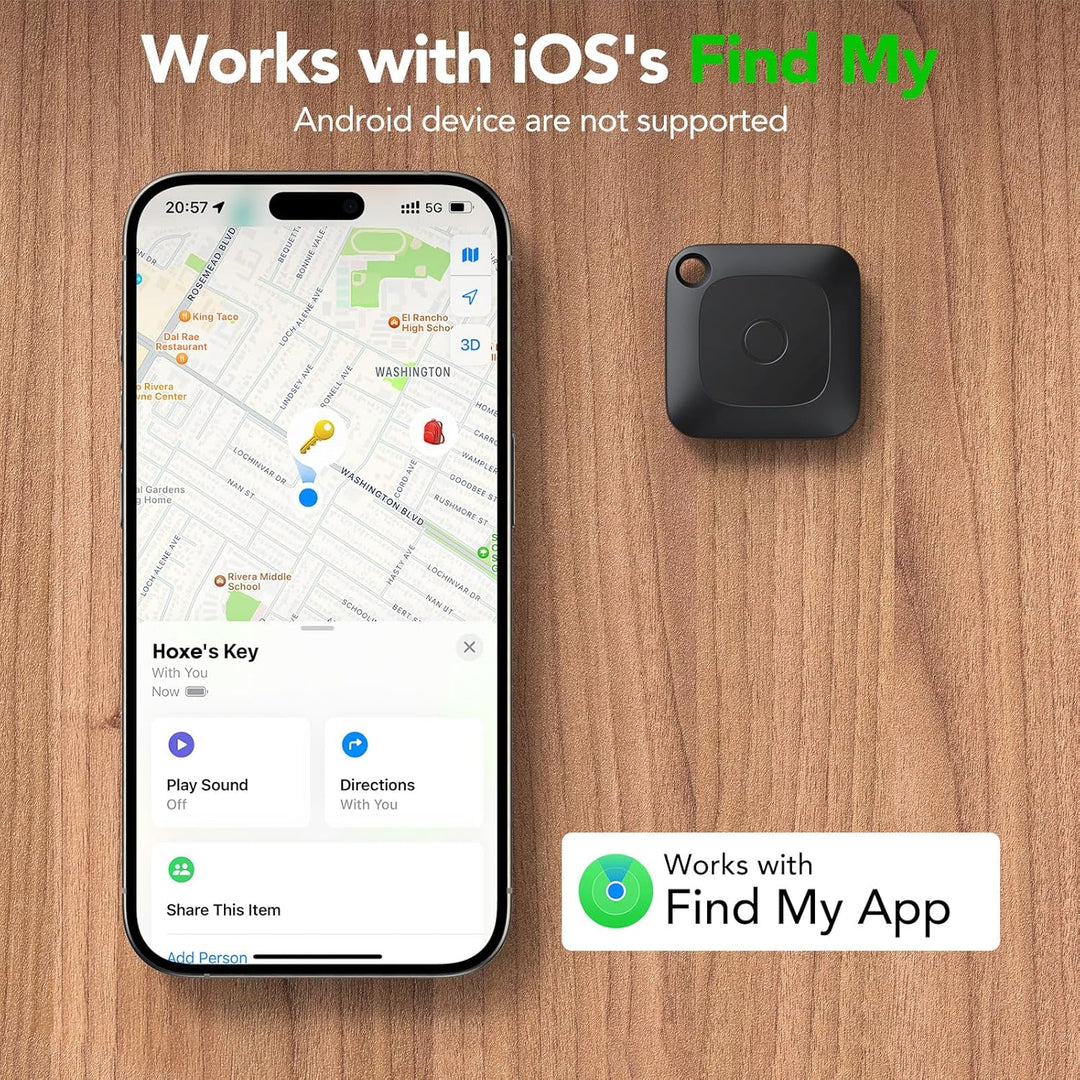 Hoxe Air Tracker Tag, Smart Tag Schlüsselfinder Kompatibel mit Apple Wo ist (Nur iOS), Smart Finder