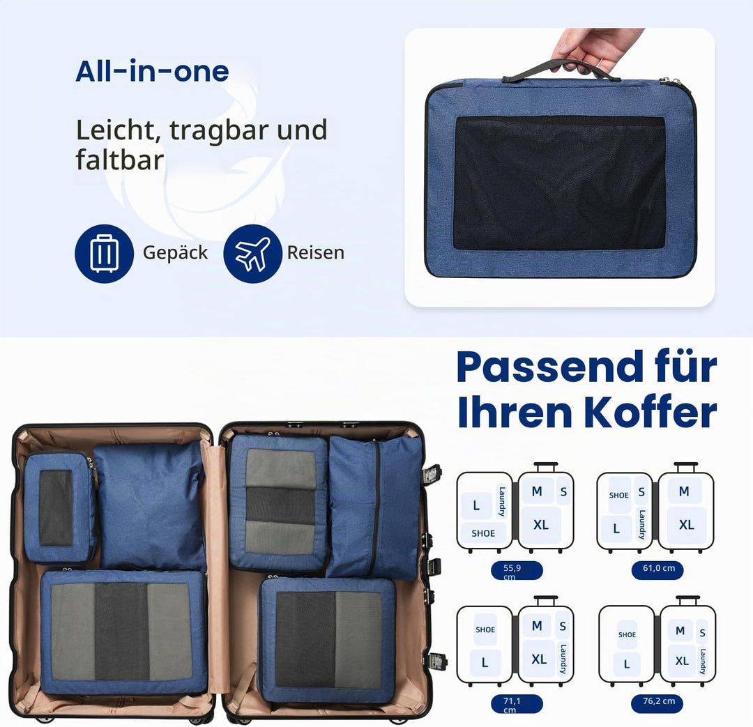 Kompressions-Packwürfel, Verbessertes Netzfenster, Sichtbar und Tragbar, Erweiterbare Reisegepäck-Or