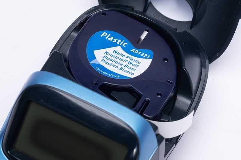 Wonfoucs kompatible Plastic White 12mm x 4m Schriftband als Ersatz für Dymo Letratag Etikettenband 1