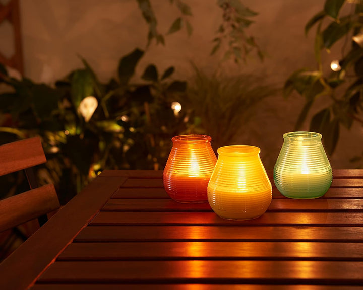 bolsius – Outdoorkerzen - Citronella - 6 Stück - Im Glass - Gelb Outdoor Glass Gelb, Outdoor Glass G