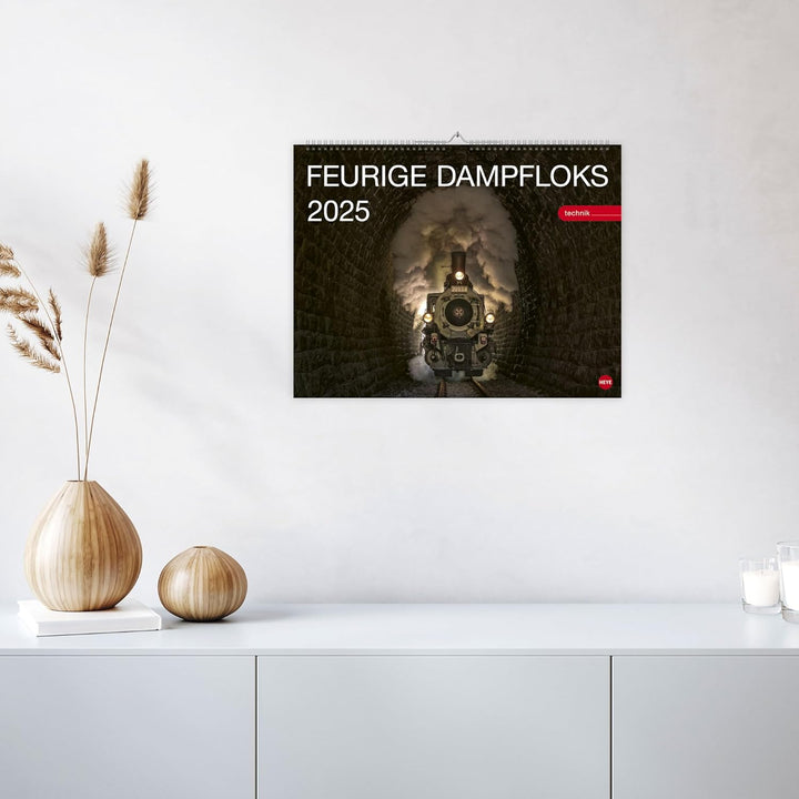 Feurige Dampfloks Posterkalender 2025: Besonderer Wandkalender mit 12 traumhaften Fotos von kraftvol