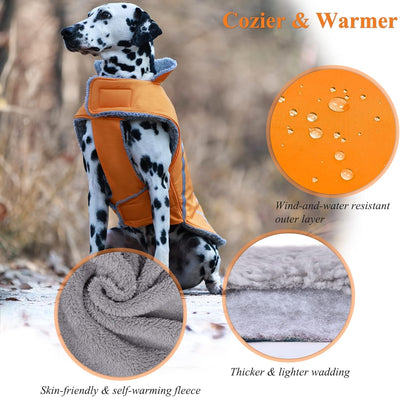 VIVAGLORY Hunde Wintermäntel, Schnee- und Winddicht Sowie Wasserabweisend Hunde Wintermantel mit Bau