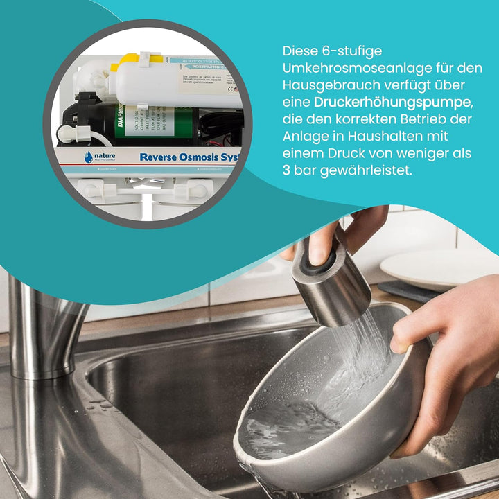 Naturewater Professionals Umkehrosmose für den Hausgebrauch, 5 Stufen, mit Pumpe