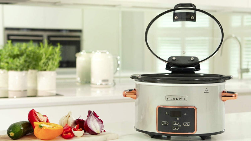 Crock-Pot Digital-Schongarer Slow Cooker mit Scharnierdeckel | einstellbare Garzeit | 3,5 Liter (3-4