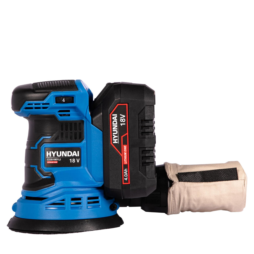 HYUNDAI Akku-Exzenterschleifer COS1801LI, Schwingschleifer, Schleifmaschine, Schleifer, Schleifgerät