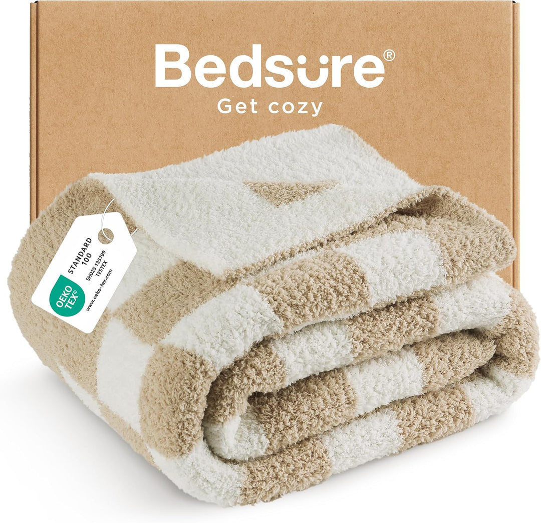 Bedsure Herbstgeschenke, karierte flauschige Überwurfdecke für Couch, superweiche, gemütliche und wa