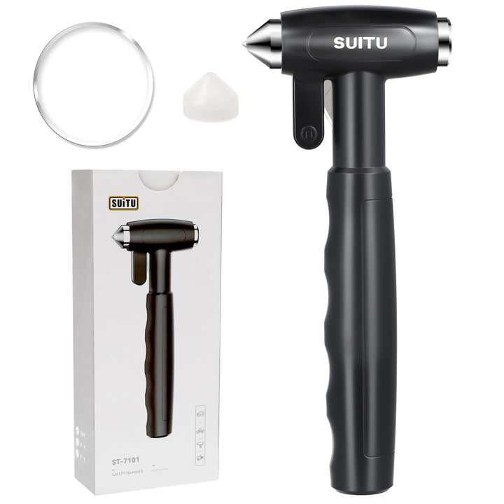 Longzhuo Gurtschneider Notfallhammer, 3 in 1 Notfallhammer Auto mit Gurtschneider, für Auto und Buss
