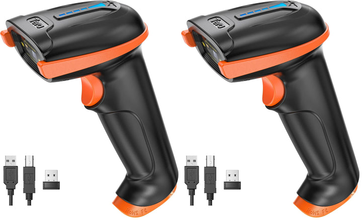Tera Kabelloser Handheld-Barcode-Scanner 1D Laser Wireless und USB-Wired mit Akkustandsanzeige, Extr