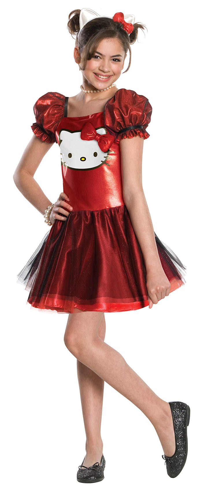 Rotes Hello Kitty™-Kostüm für Mädchen - 5 bis 7 Jahre, M
