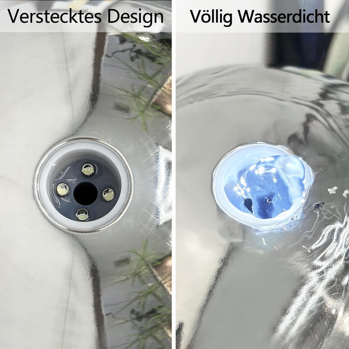 Köhko 30 cm Kugelbrunnen 21008 aus Edelstahl mit LED-Beleuchtung und Harzbecken Durchmesser = 30 cm