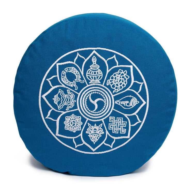 Yogabox Meditationskissen Glückssitz® 8 Glückverheissende Symbole petrol, petrol