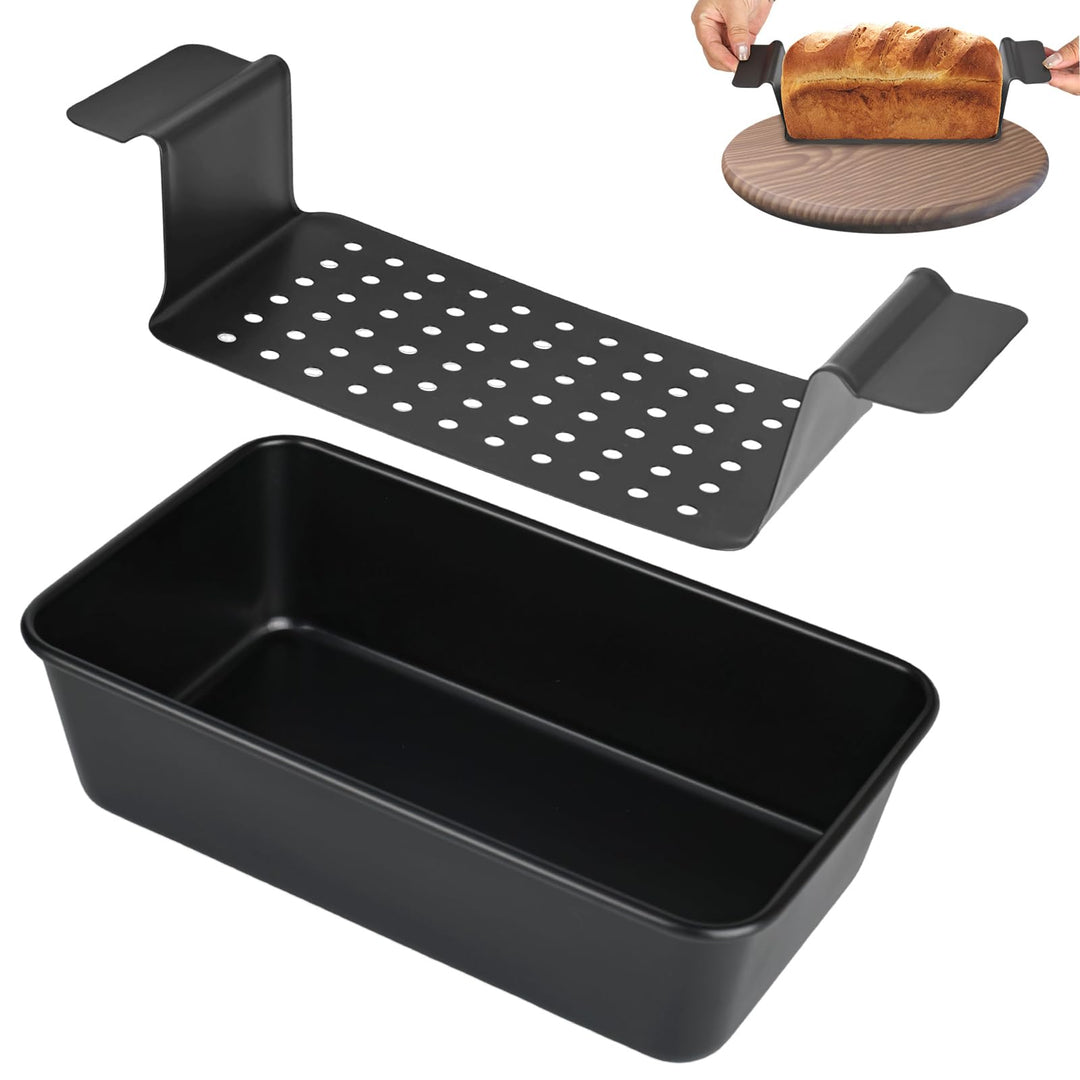 Karbonstahl Brotbackform, Hackbratenform mit Ablaufschale, Brotbackformen, Karbonstahl Brotformen, K