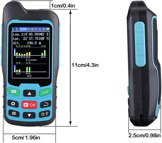 BEVA Handheld GPS GLONASS Beidou (Land Bereich Trail Messgerät, Display Messwerte, Figur Track und a