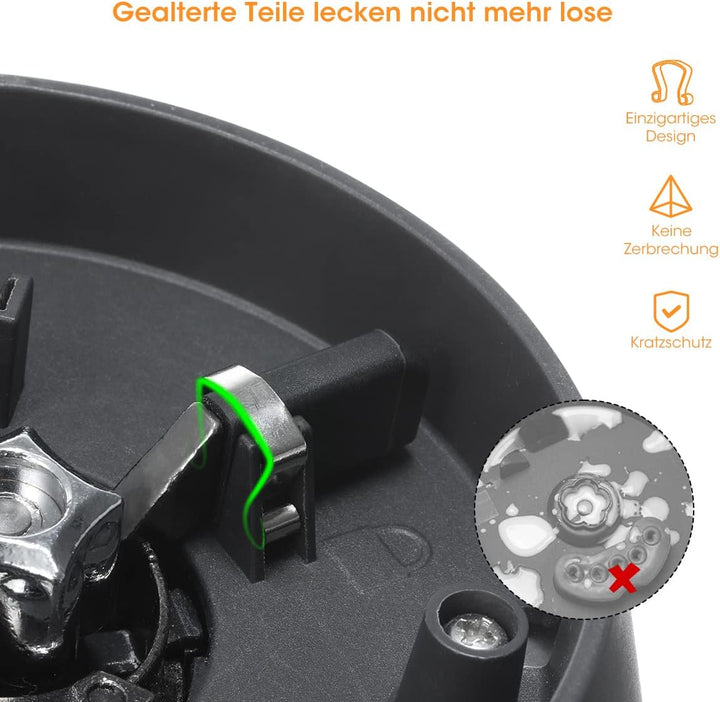 AIEVE 2 Stk. Messer Fix Clips und Dichtungsringe Set kompatibel mit Lidl Monsieur Cuisine Connect, C