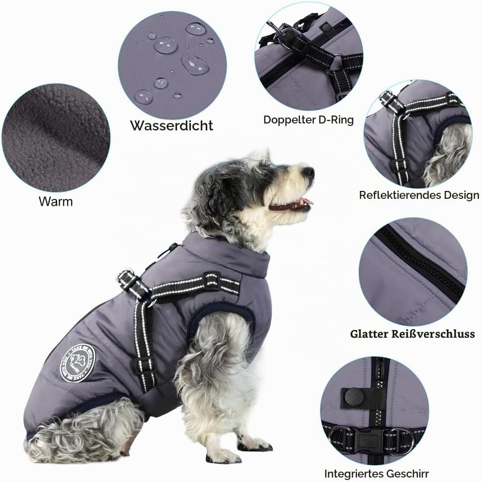 Hundejacke Winterweste Jacken Hundemantel Hundepullover Haustier Skifahren Kostüm Ärmellose Baumwoll
