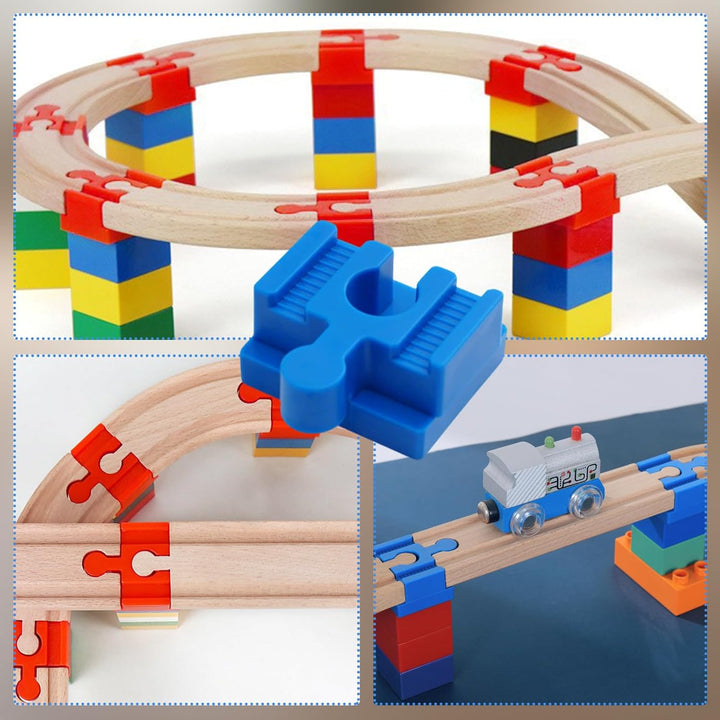 28 Stück Holzeisenbahn Schienen Adapter Eisenbahn, Adapter für Holzeisenbahnen, Holz Schienen Connec
