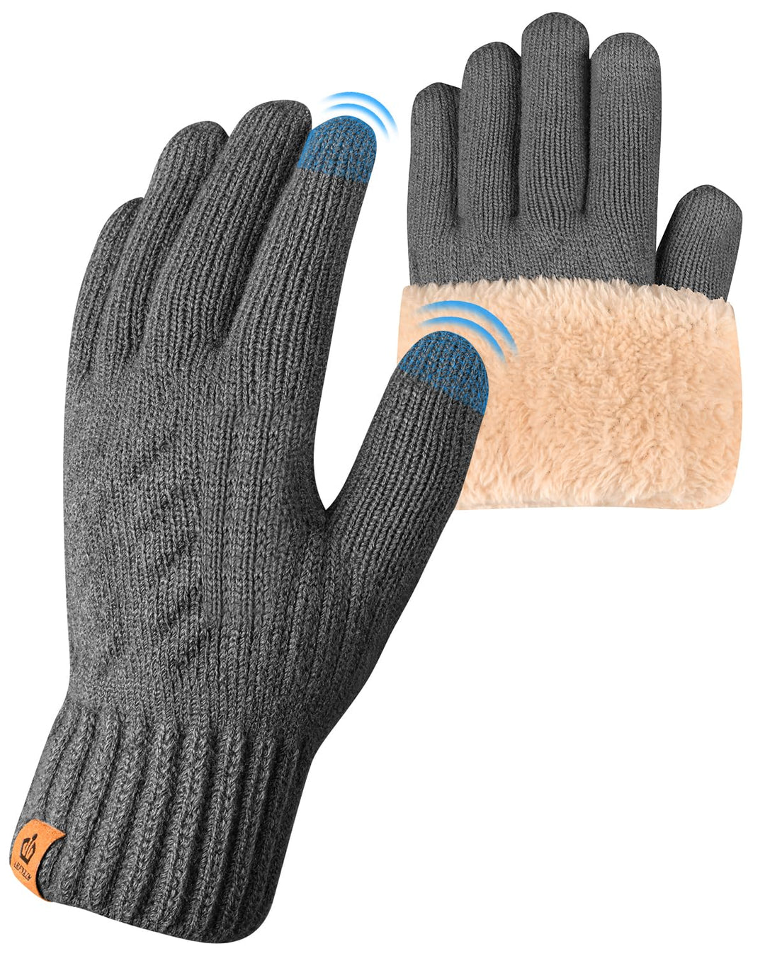 ARFNKIM Damen Winterhandschuhe mit Fleecefutter, Touchscreen Warme Gedehnt Dicke Strickhandschuhe Wo