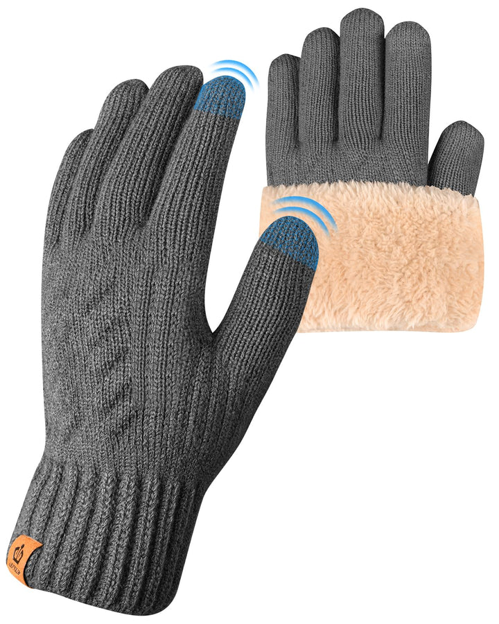 ARFNKIM Damen Winterhandschuhe mit Fleecefutter, Touchscreen Warme Gedehnt Dicke Strickhandschuhe Wo