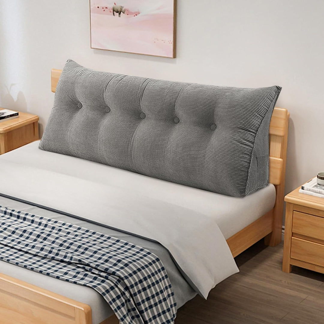 OHMG 120/140/160/180/200 cm Lesekissen für Bett, Rückenkissen Sofa, dreieckige Kopfteilkissen, Sofak