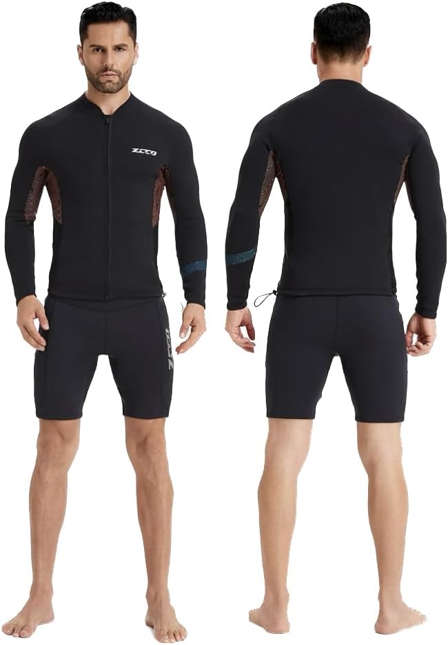 ZCCO Neoprenanzüge Top Jacke 1,5mm Neopren Anzüge Frauen Männer Neoprenanzug Jacke Langarm Tauchen T
