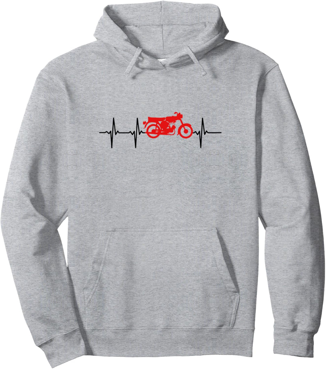 Herzschlag Moped Zweitakt Design Simson S51 Pullover Hoodie