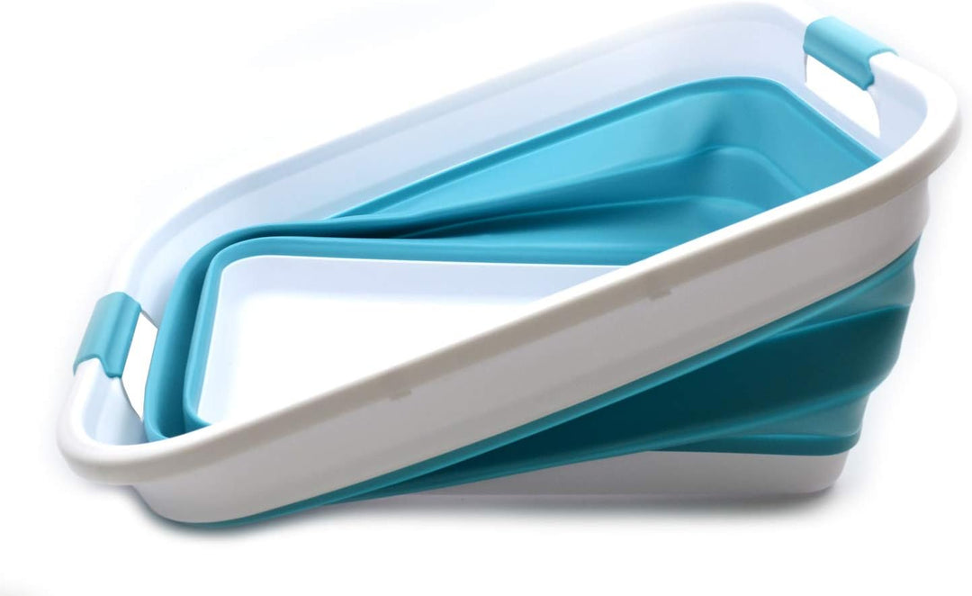 SAMMART 2er-Se 41L Zusammenklappbare Plastikwäschekorb Set - Faltbare Pop Up Lagercontainer/Organize