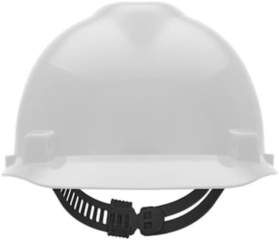 V-Gard Hard Hat, FrtBrim, Slotted, PinLk, Weiss