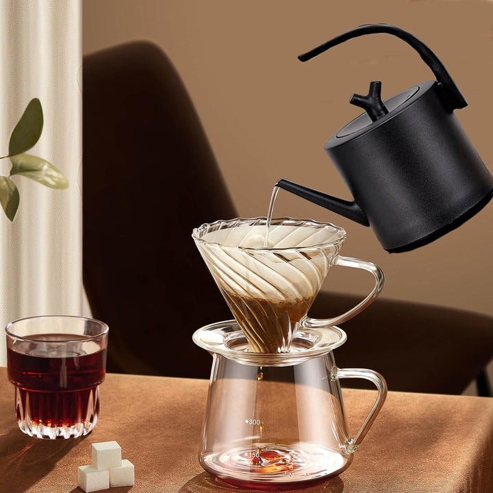 Schwanenhals Wasserkocher, Edelstahl Temperaturregelung, Gooseneck Kettle für Coffee Tea Brewing, 10