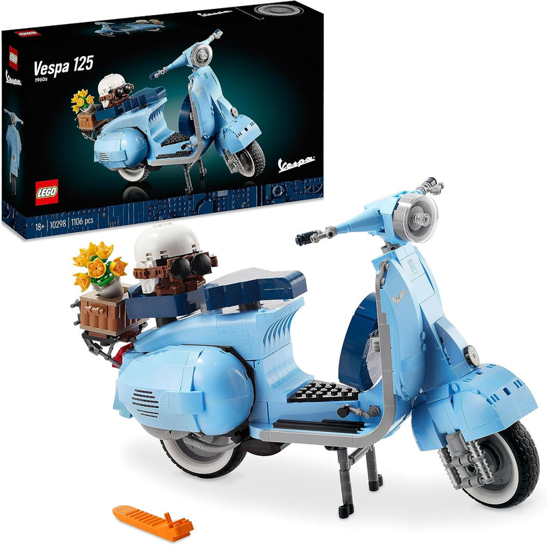 LEGO 10298 Icons Vespa 125 Scooter, italienische Ikone, Modellbausatz, Dekorationsset für Erwachsene