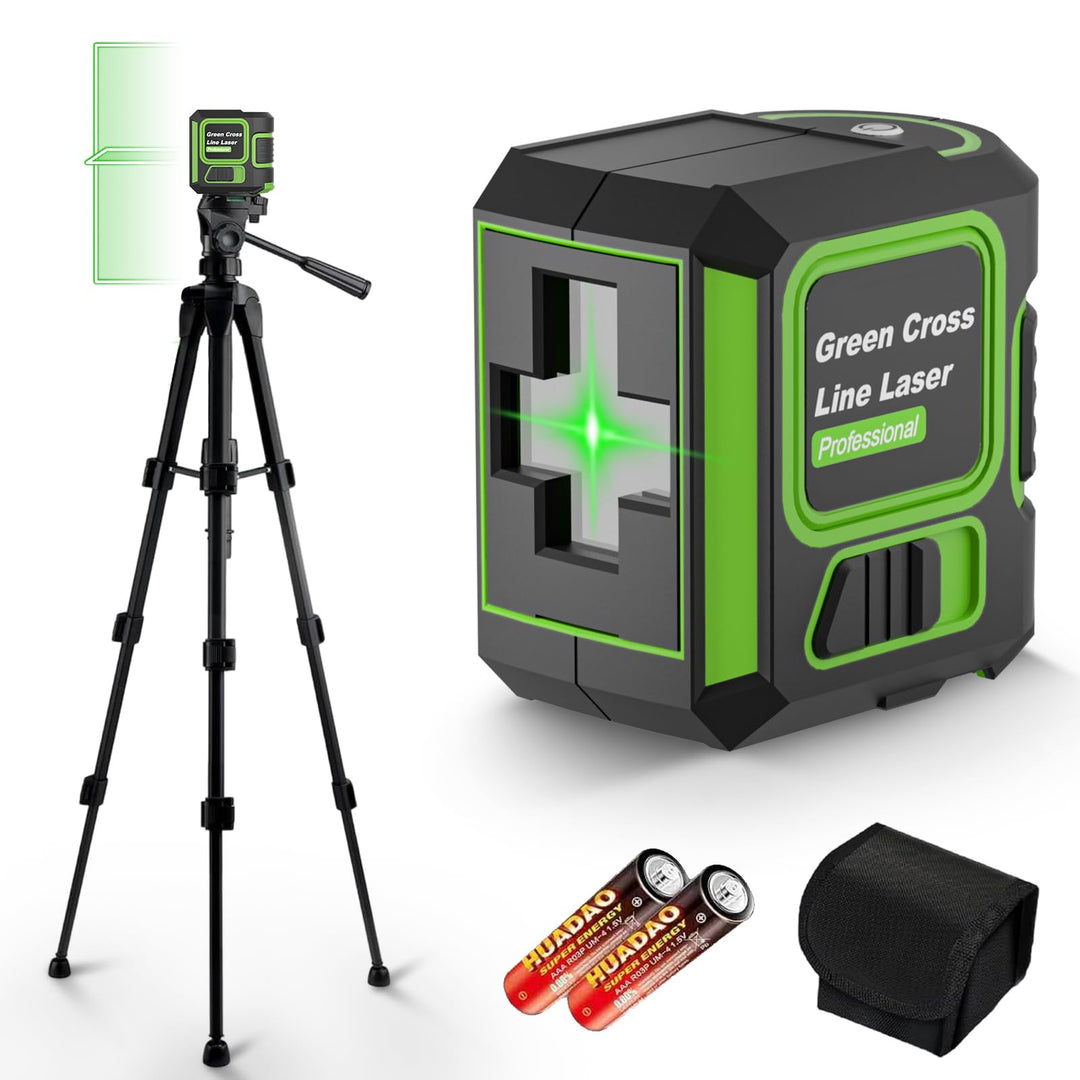 Kreuzlinienlaser mit Stativ, 360 Grad Laser Level, Laser Wasserwaage, Helligkeit einstellbar/IP54 Wa