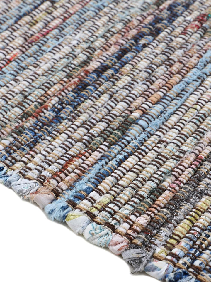 carpetfine Flachgewebeteppich Kelim Chindi Braun 60x110 cm | Moderner Teppich für Wohn- und Schlafzi