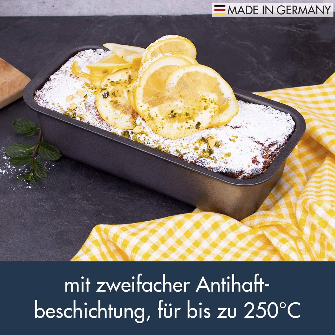 chg 9821-04 Antihaft 25er-Kastenform, Königskuchenform, Brotbackform, anthrazit-metallic, Made in Ge