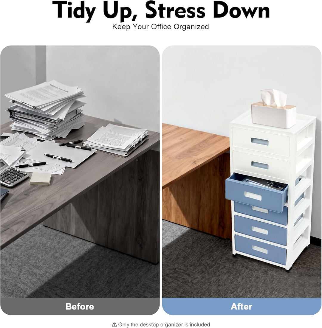 Schubladenschrank Kunststoff, Aufbewahrungsturm Mit 6 Schubladen, Schubladencontainer Rollcontainer