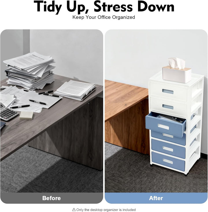 Schubladenschrank Kunststoff, Aufbewahrungsturm Mit 6 Schubladen, Schubladencontainer Rollcontainer