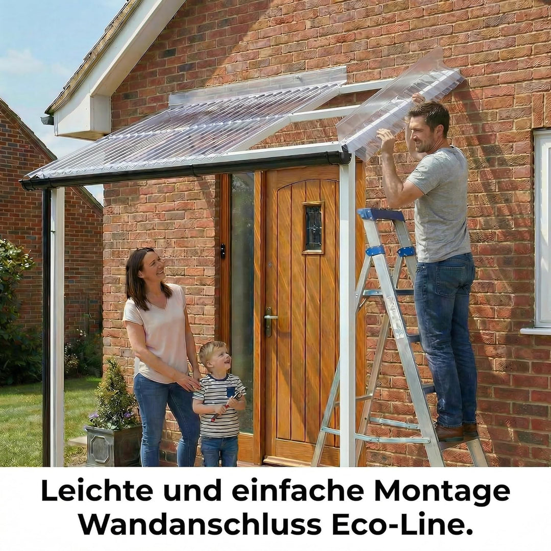 4 Stück - Wandanschlussprofil PVC Sinus Wellplatte 76/18 in glasklar - PROFI QUALITÄT Länge: 670 mm