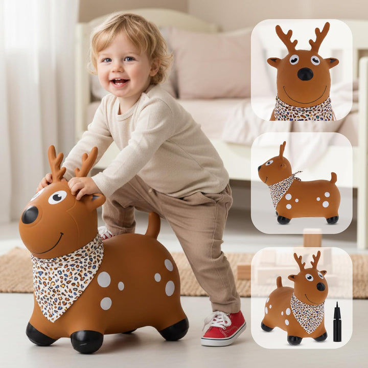 sun baby Hüpftiere ab 1 Jahr mit Pumpe aufblasbares Hüpfspielzeug aus Hochwertigem und Strapazierfäh