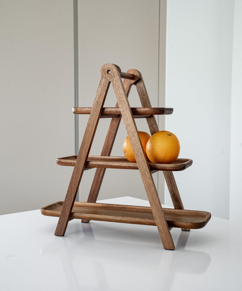 Zoha Akazie Scala Etagere – Etagere Holz aus Akazienholz, Servierständer Gebäckständer