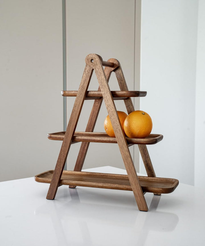 Zoha Akazie Scala Etagere – Etagere Holz aus Akazienholz, Servierständer Gebäckständer