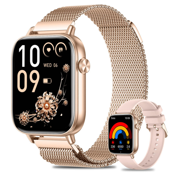 Smartwatch Damen, 1.83 Zoll HD-Display Smart Watch mit Telefonfunktion, 100+ Sportmodi Fitness Track