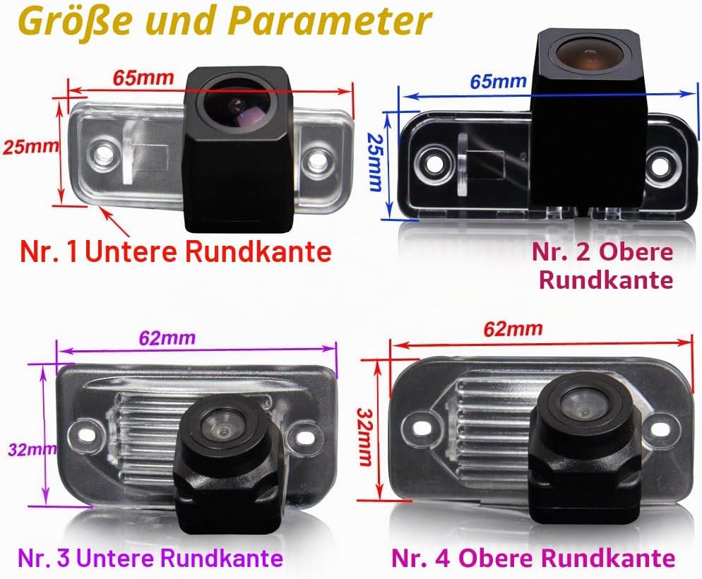 Auto Rückfahrkamera verbesserte Einparkhilfe mit 8IR Nachtsicht 170° Weitwinkel Wasserdicht Hoche De