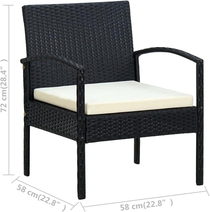 vidaXL Gartenstuhl mit Kissen Gartensessel Sessel Stuhl Rattansessel Rattanstuhl Gartenmöbel Balkons