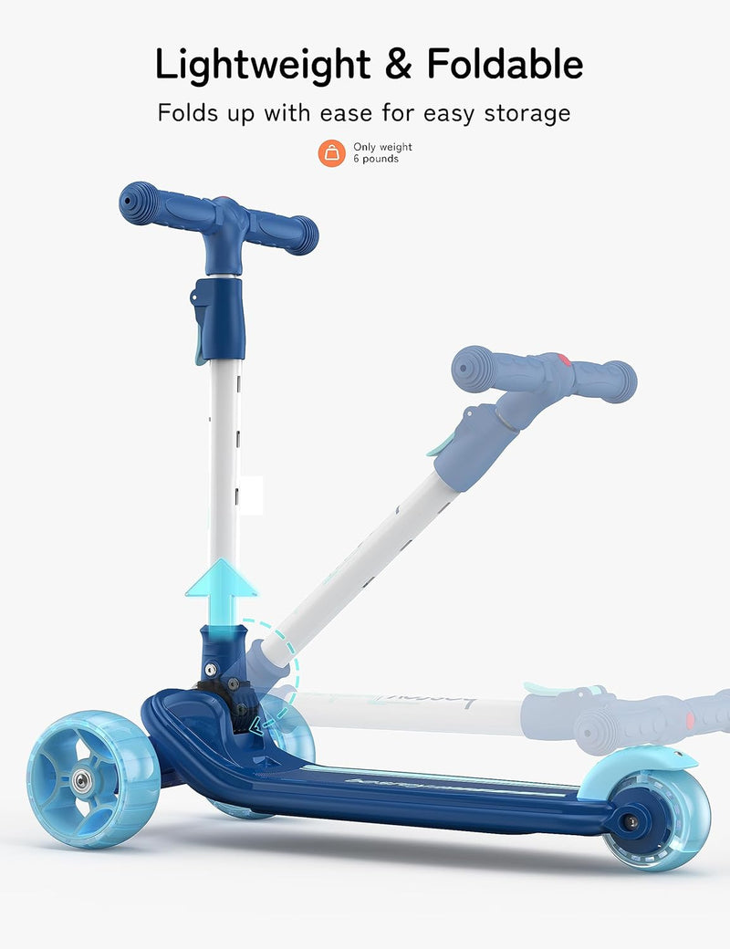 besrey Scooter Kinder Roller, der sichere Premium Dreiradscooter mit PU LED Leuchtenden Räder, Faltb