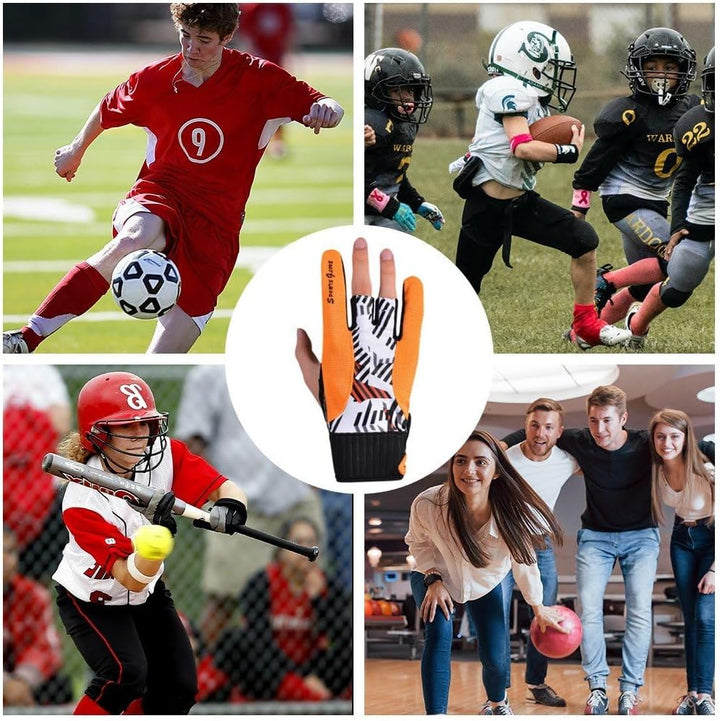 Dianzan Bowling-Handschuhe, 1 Paar, rutschfeste Sporthandschuhe, Halbfingerige Bowling-fäustlinge, B