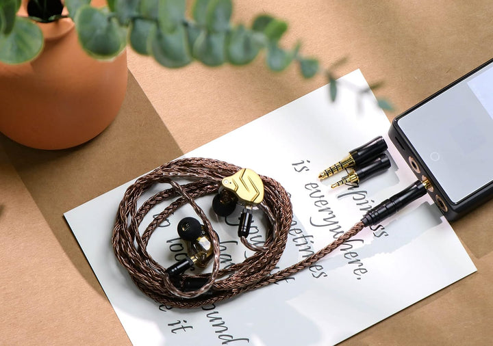 LINSOUL Tripowin Amber 32AWG OFC Oxygen Free Cable HiFi IEM Kabel mit austauschbarem 2.5mm/3.5mm/4.4